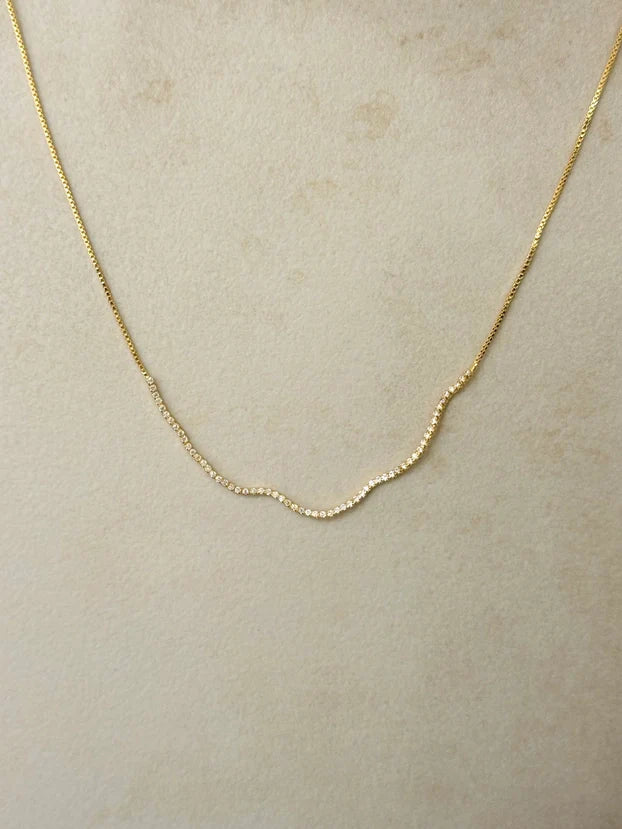 Halsketting - Wavy Zirconias