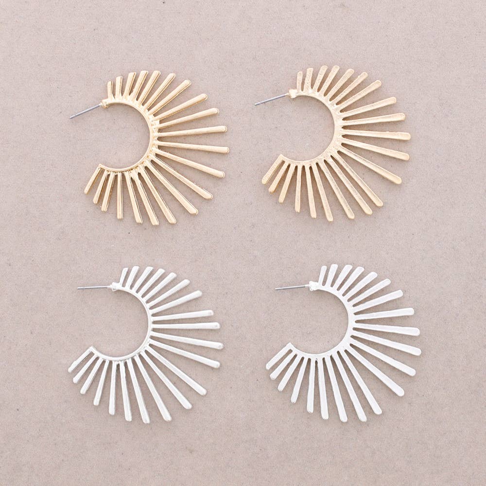 Oorbellen - Waaier Zon