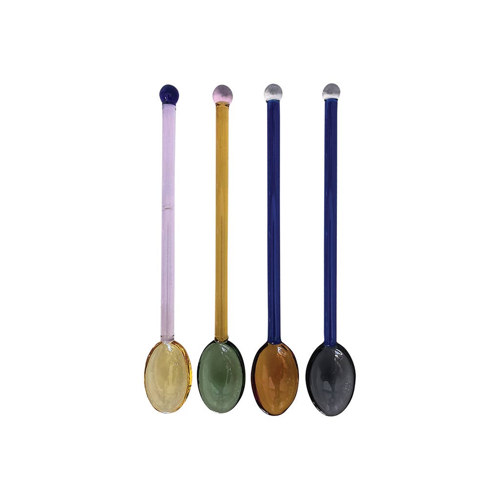 Set van 4 gekleurde lepels