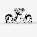 Haarclip - Grand Wave zwart-witte marmerlook