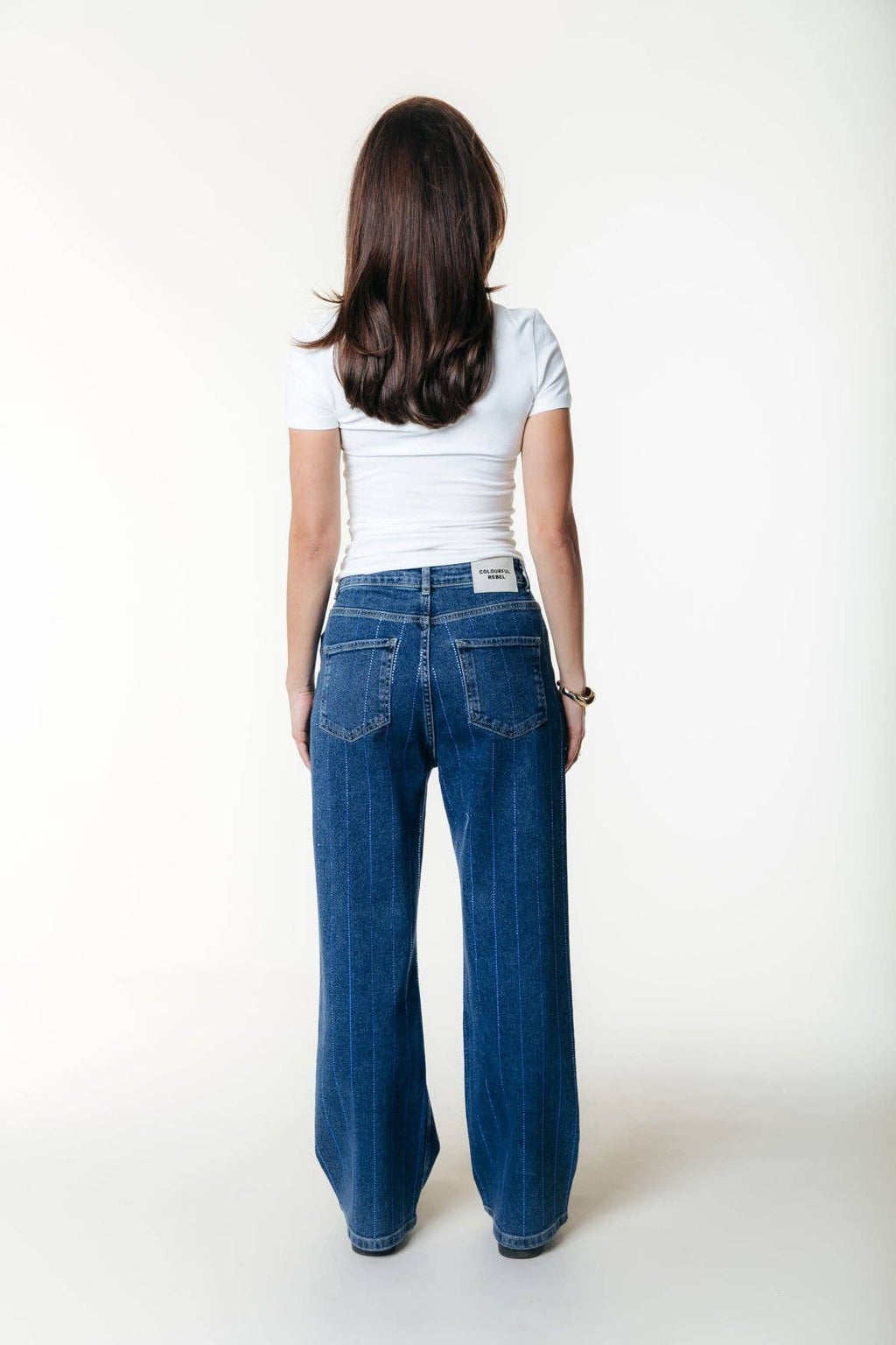 Gaias Rhinestones High Rise Denim