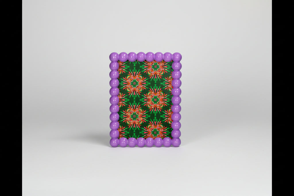 Fotolijst met bolletjesrand - paars