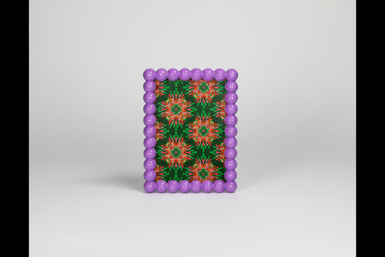 Fotolijst met bolletjesrand - paars