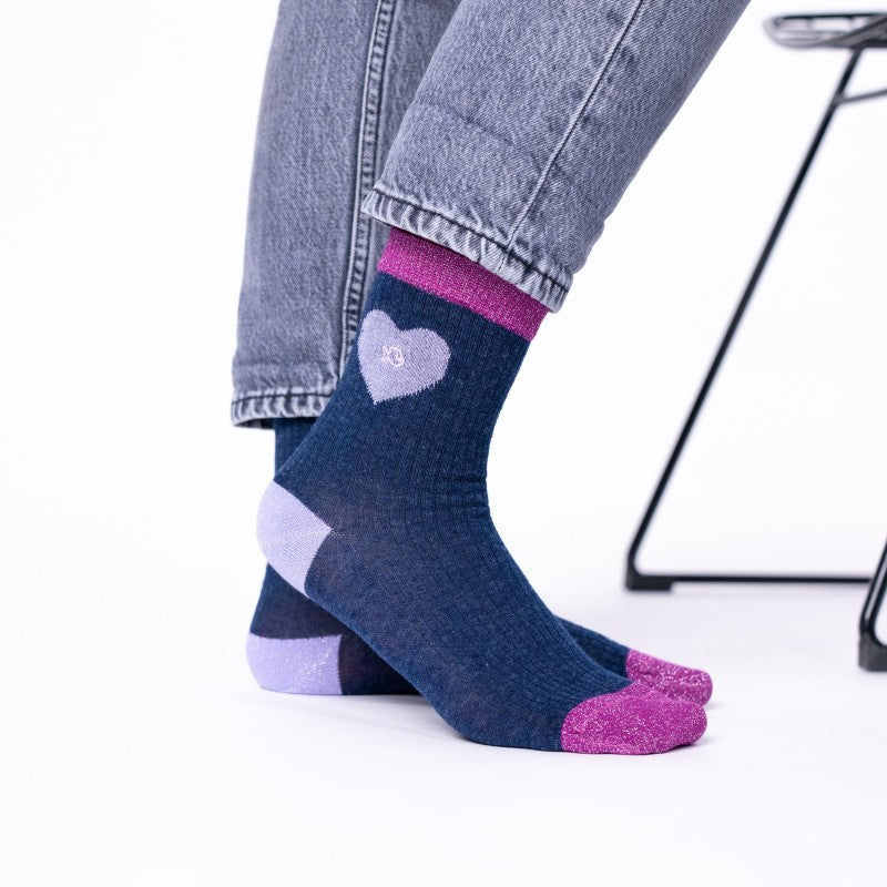 Billybelt Sokken - Hart Donkerblauw