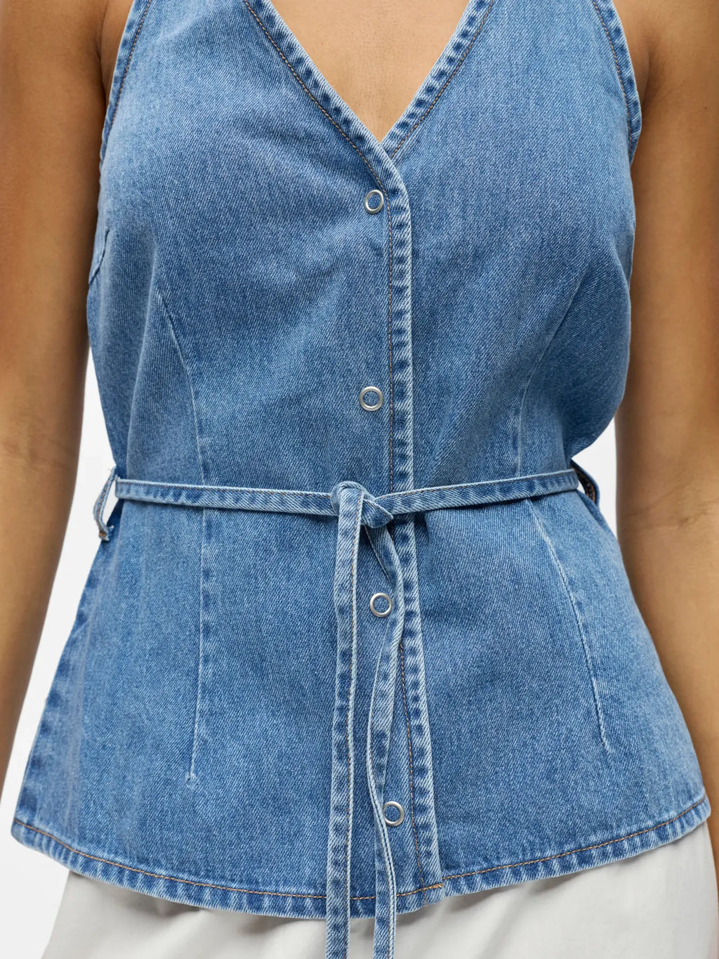 Object Denim Top - Medium Blue
