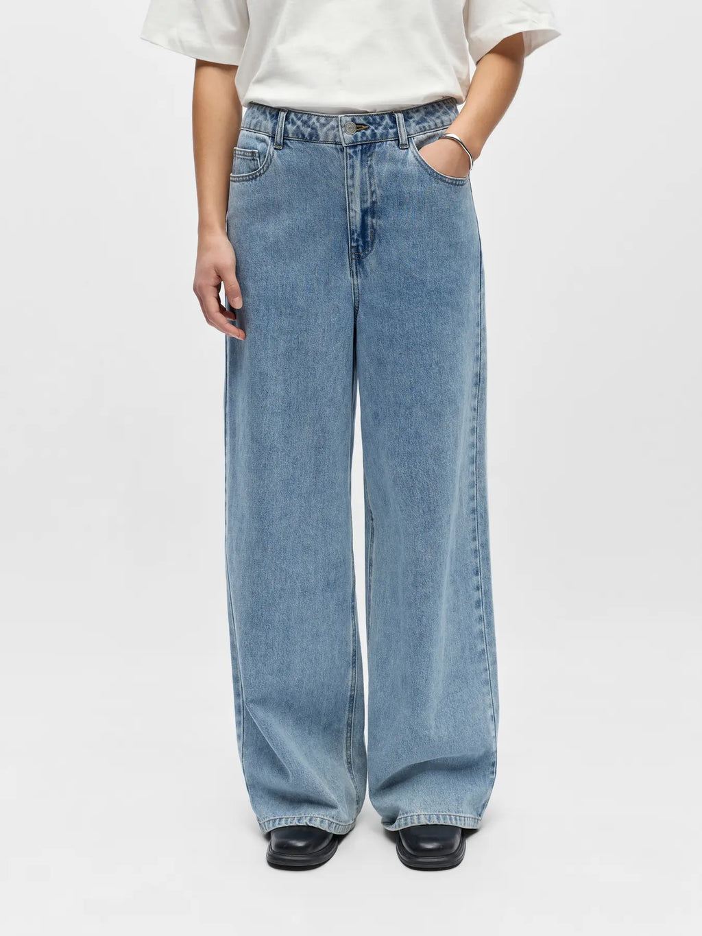 Object Wide Leg Jeans - Light Blue Denim