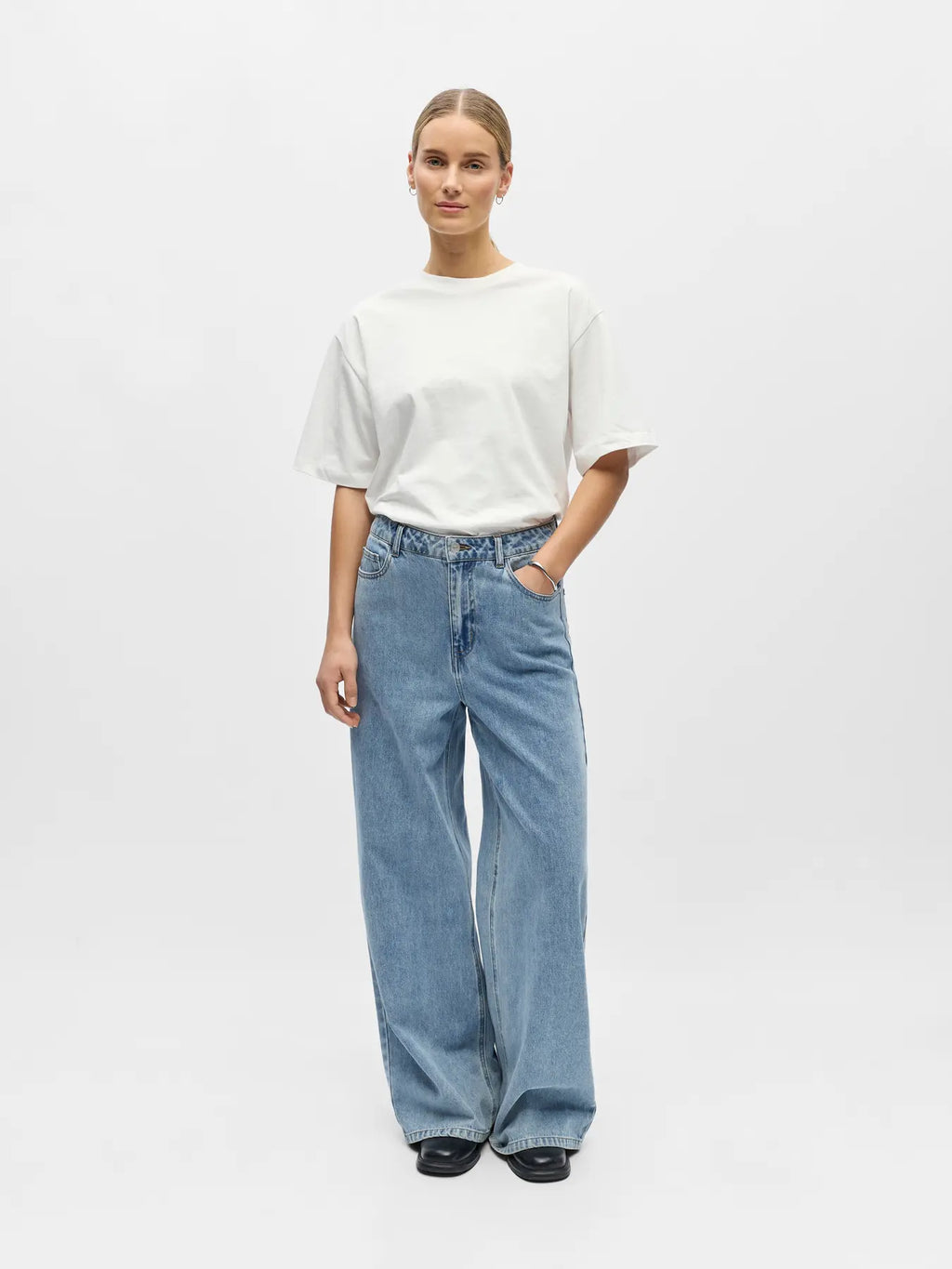 Object Wide Leg Jeans - Light Blue Denim