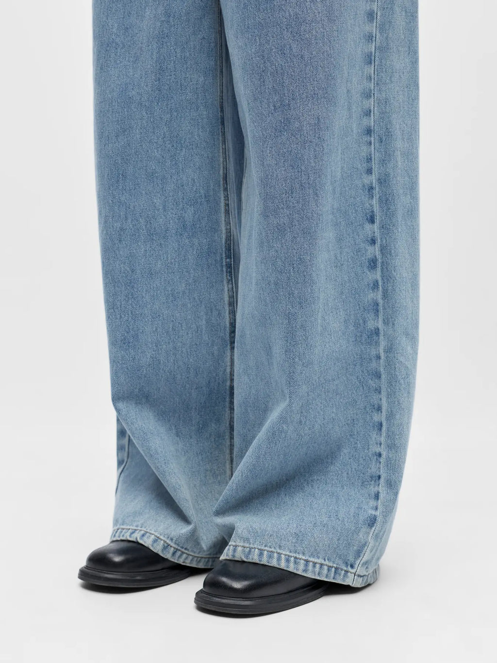 Object Wide Leg Jeans - Light Blue Denim