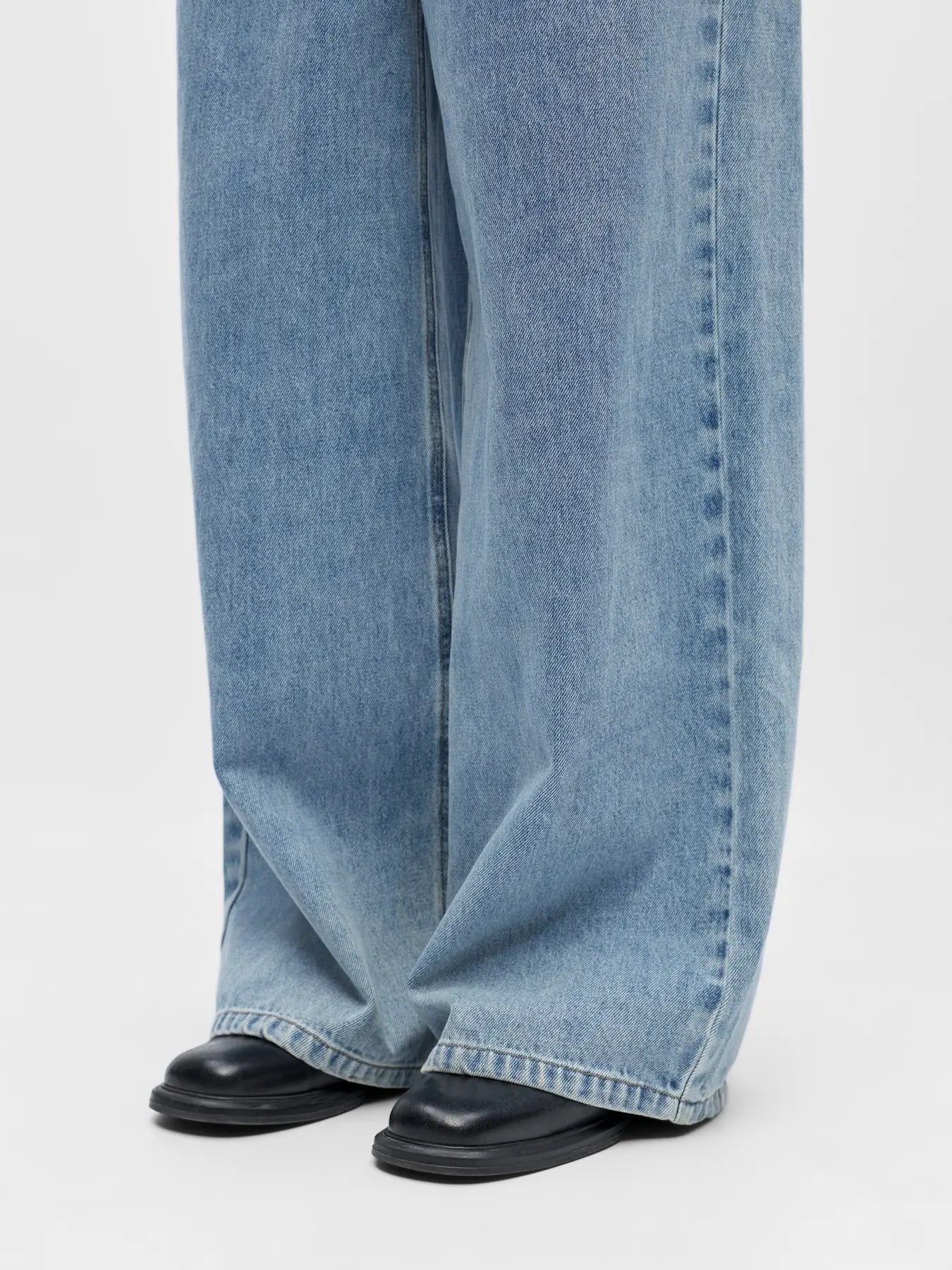 Object Wide Leg Jeans - Light Blue Denim