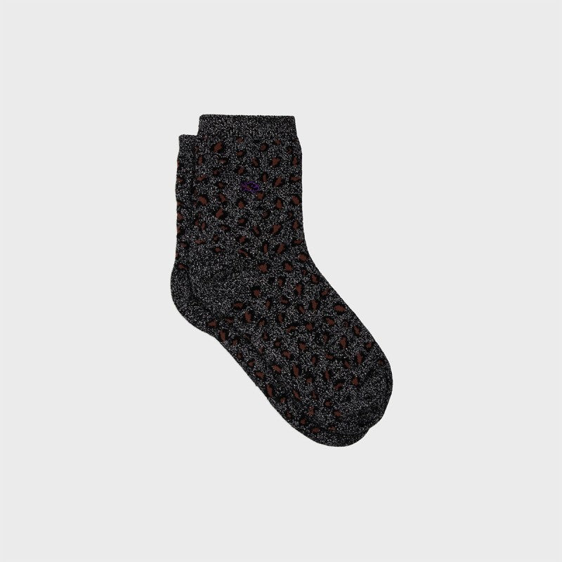 Billybelt Glittersokken - Leopard Zwart
