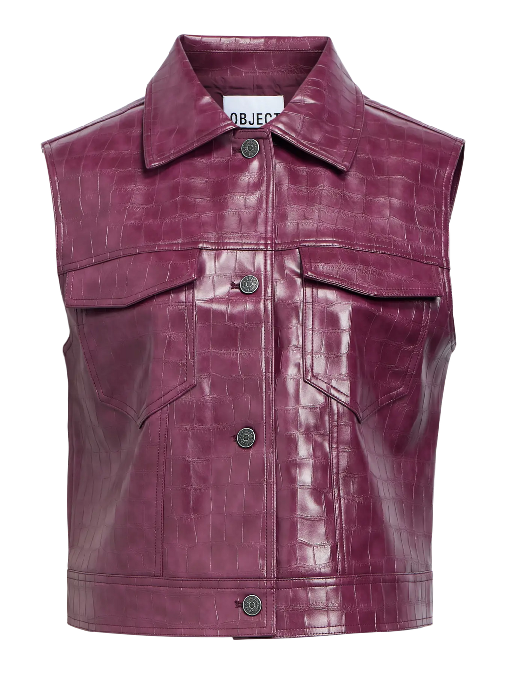 Object Sleeveless Waistcoat - Mauve Wine