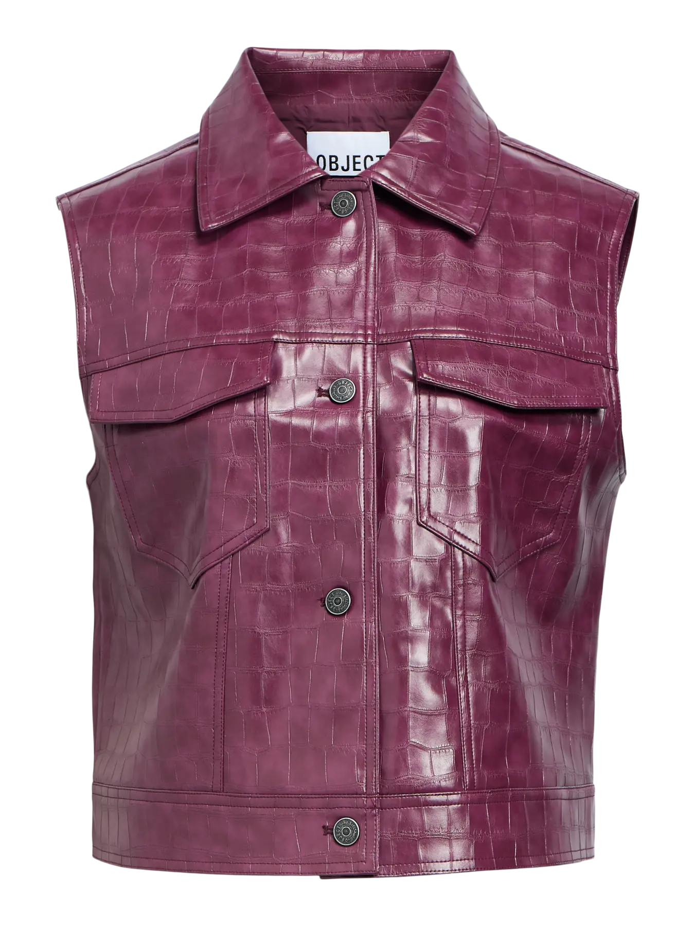 Object Sleeveless Waistcoat - Mauve Wine