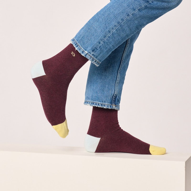 Billybelt Plain Socks - Melanged Burgundy (onesize)