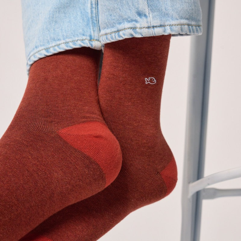 Billybelt Plain Socks - Melanged Red (onesize)