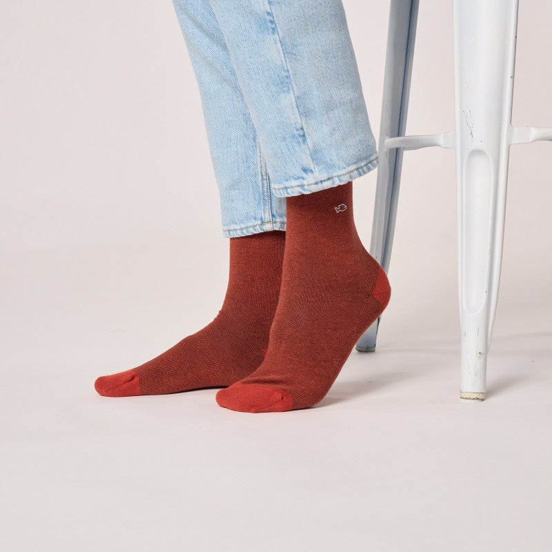 Billybelt Plain Socks - Melanged Red (onesize)