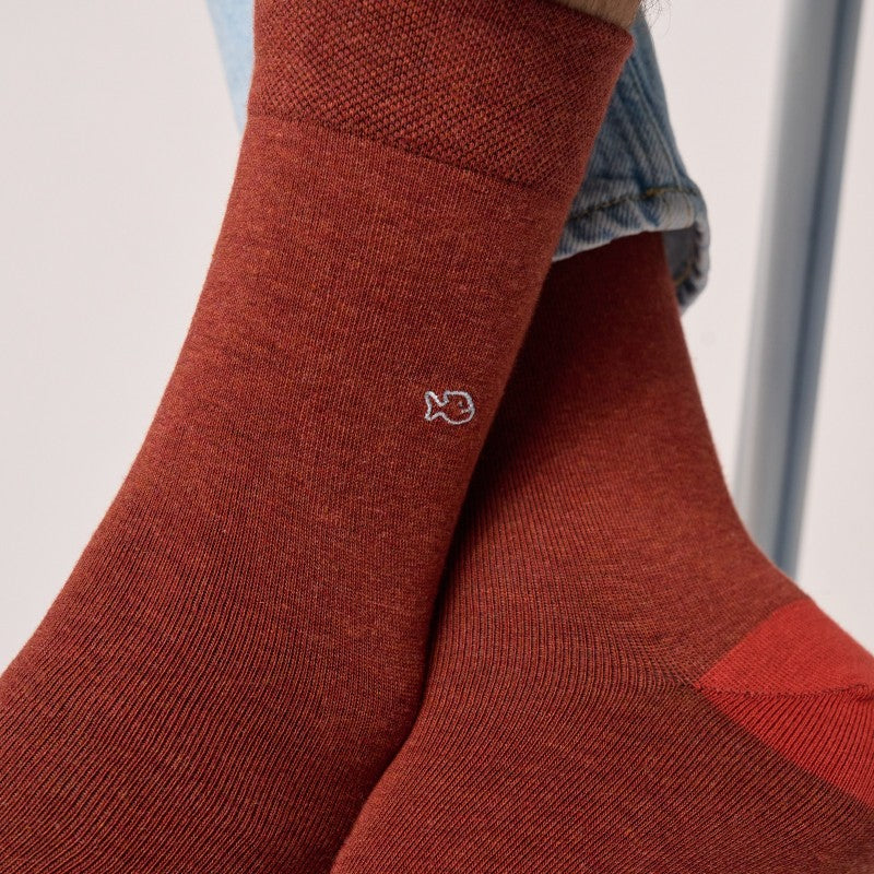 Billybelt Plain Socks - Melanged Red (onesize)