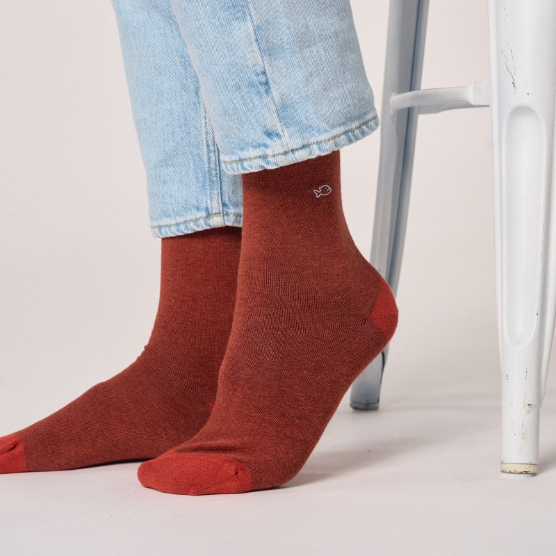 Billybelt Plain Socks - Melanged Red (onesize)