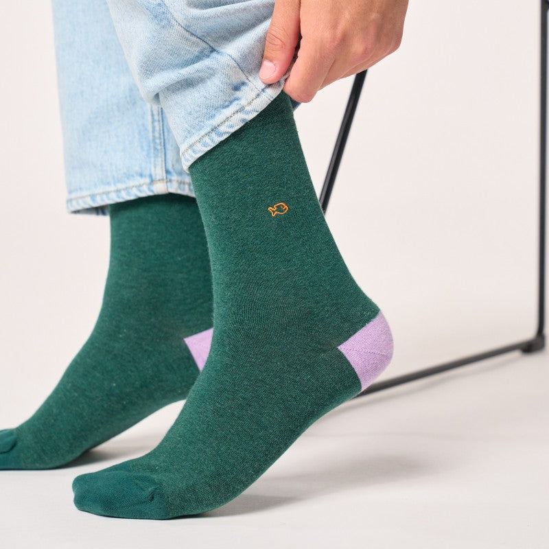 Billybelt Plain Socks - Melanged Green (onesize)