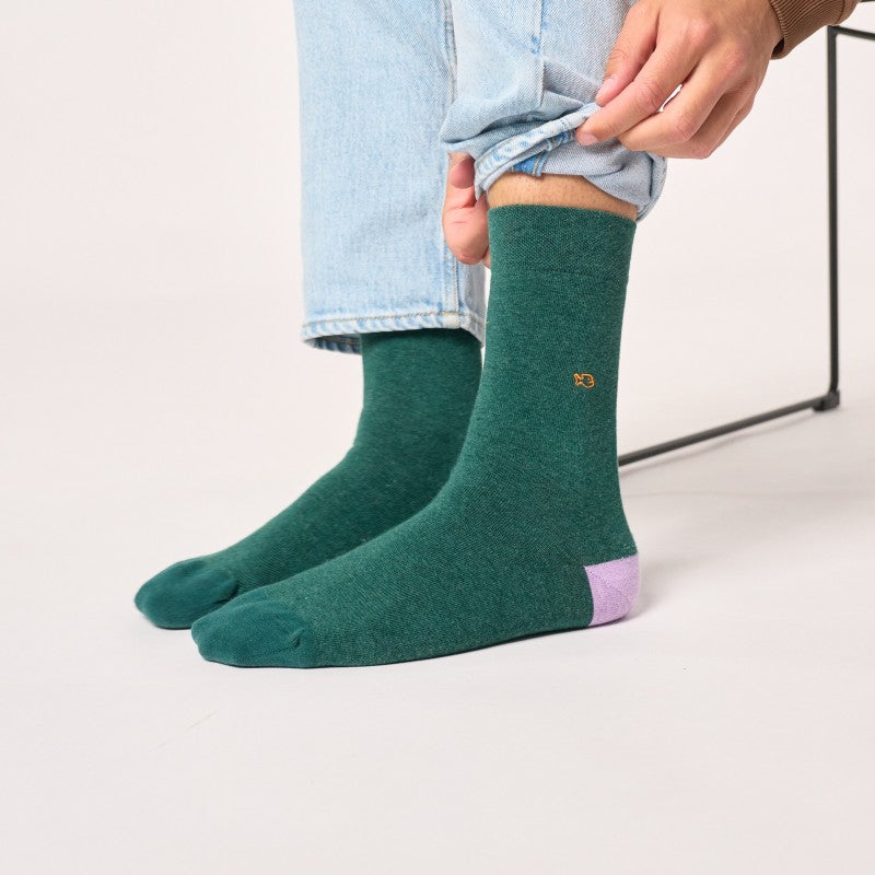 Billybelt Plain Socks - Melanged Green (onesize)