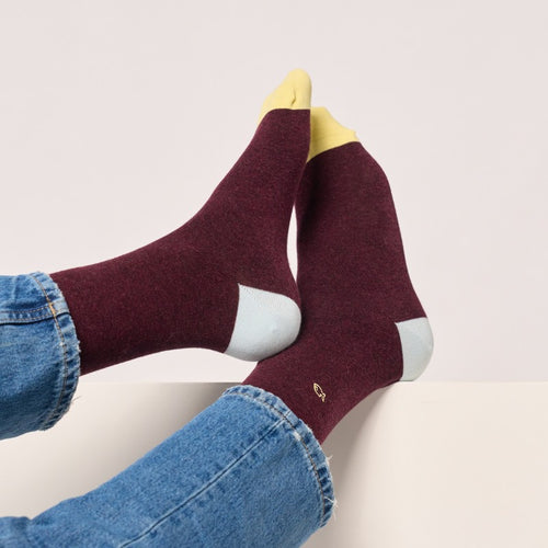 Billybelt Plain Socks - Melanged Burgundy (onesize)