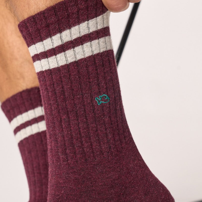 Billybelt Retro Sokken - Burgundy Beige