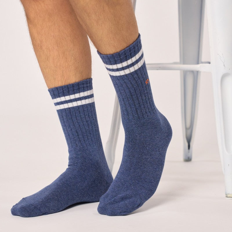 Billybelt Retro Sokken - Blauw En Wit Gestreept