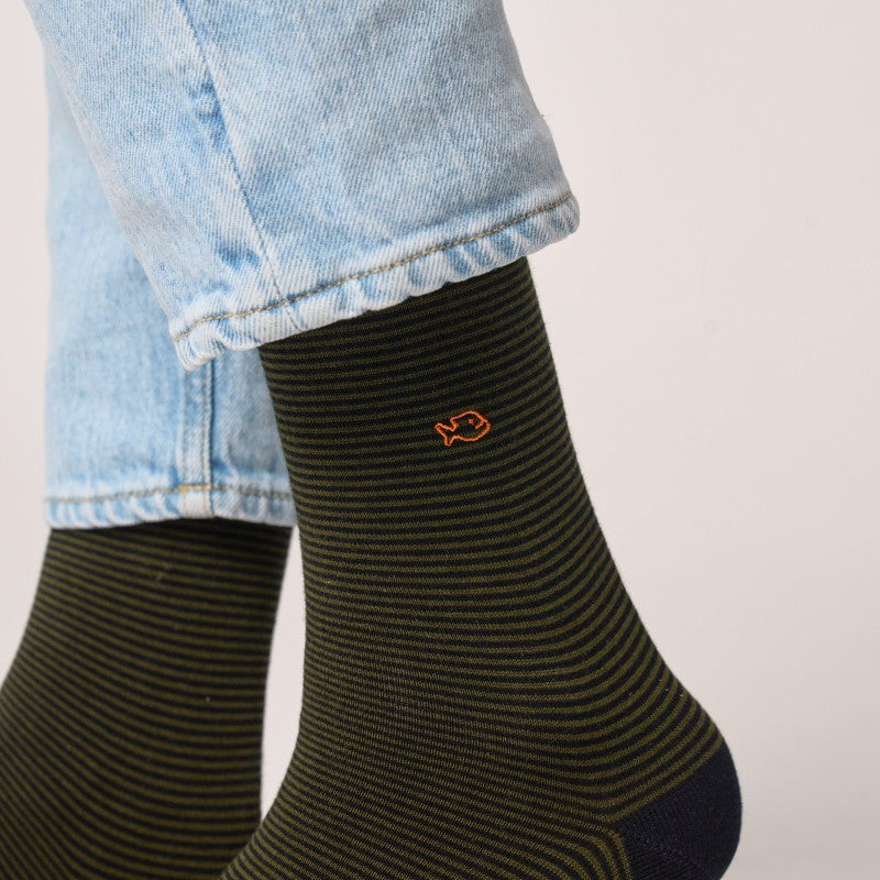Billybelt Striped Socks - Khaki (onesize)