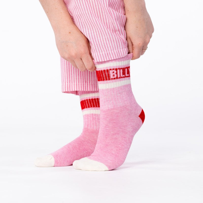 Billybelt Sokken - Roze, Rood en Wit Gestreept