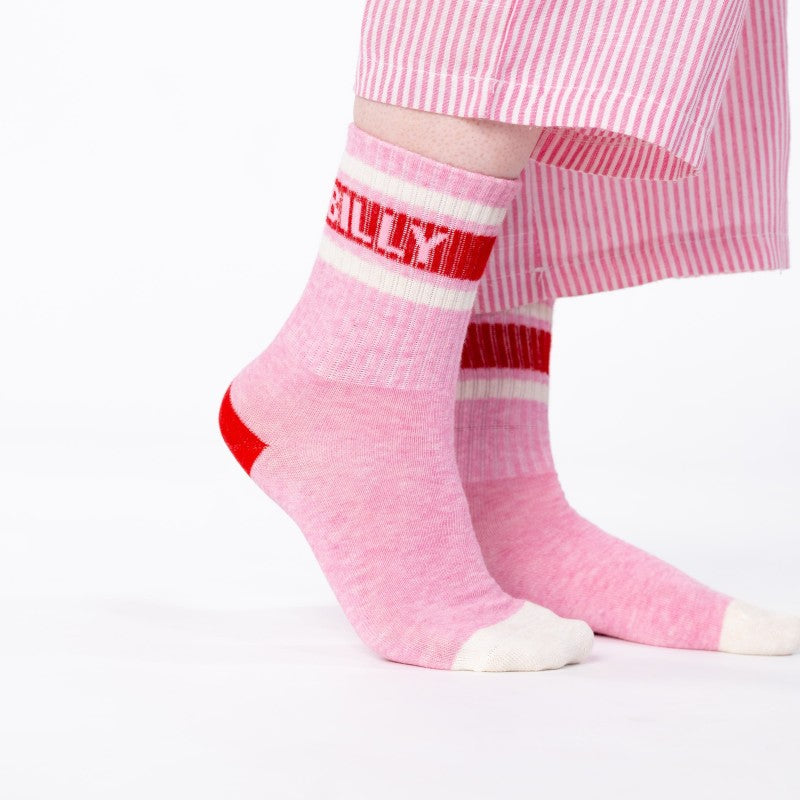 Billybelt Sokken - Roze, Rood en Wit Gestreept