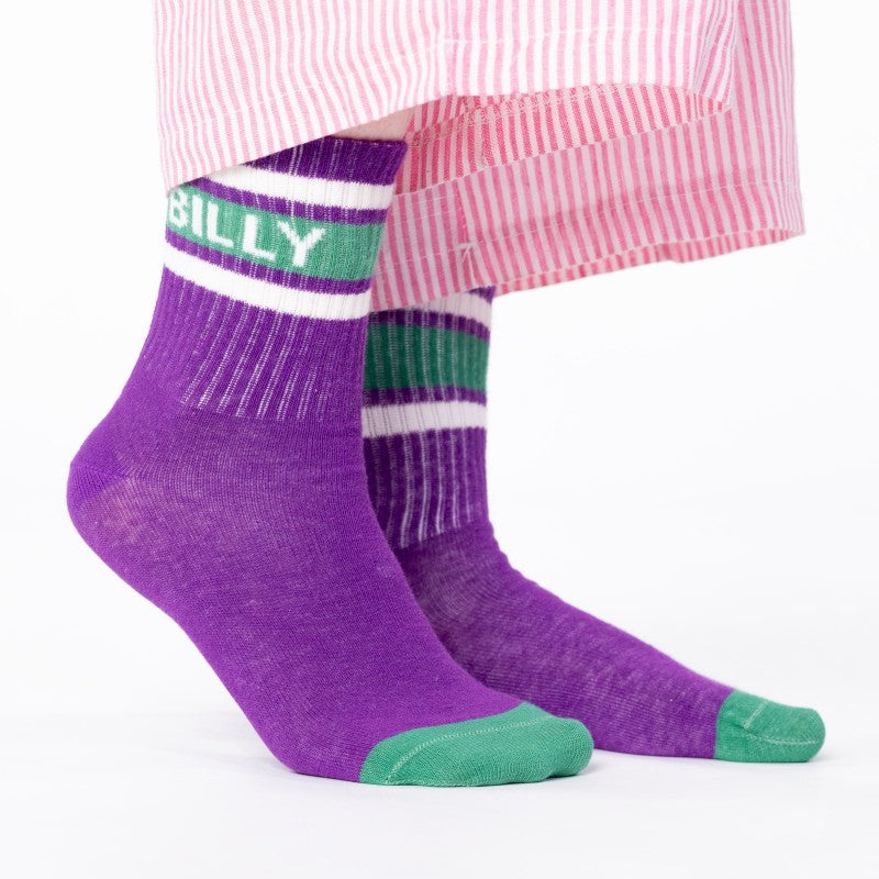 Sokken - Paars Gestreept