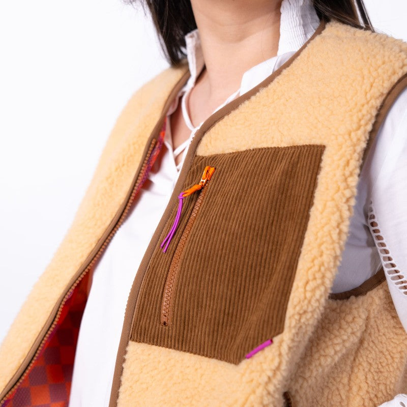 Mouwloos Vest Sherpa - Beige