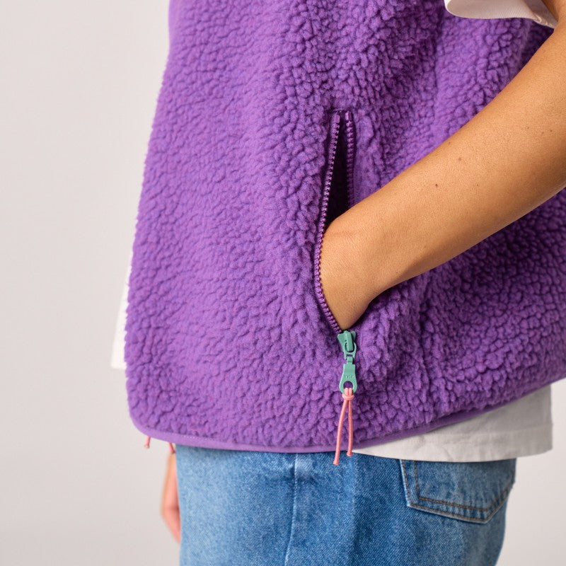 Mouwloos Vest Sherpa - Paars